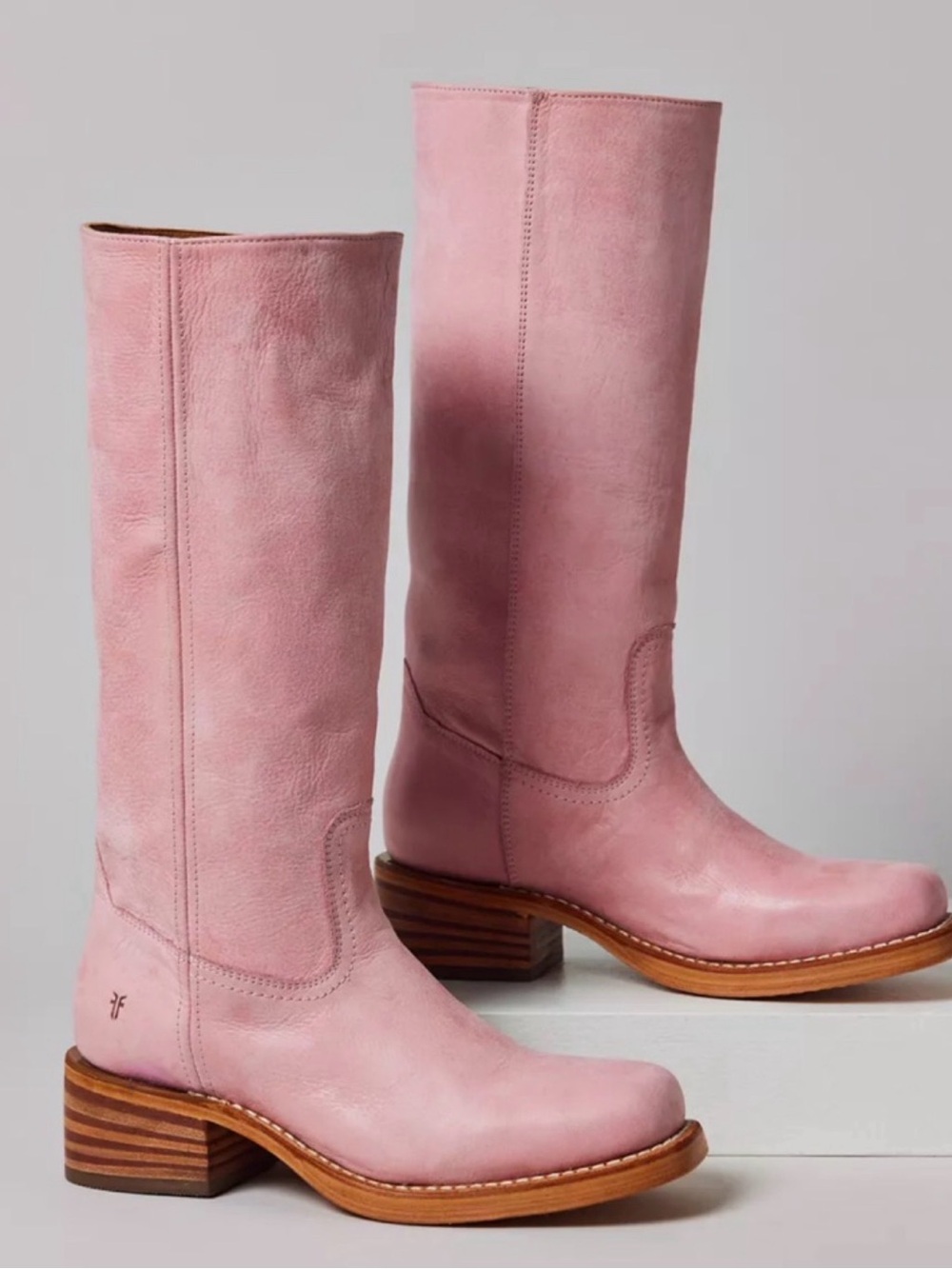 Frye Pink 14L campus boots size 9
